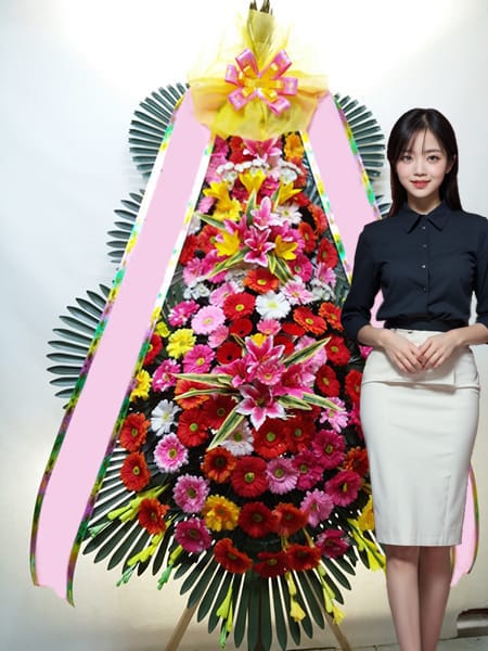 수원 노블레스웨딩 컨벤션 3단화환 고급형